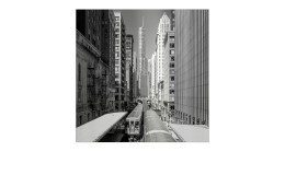 Rahmenbild Train in Downtown 98 x 98 cm