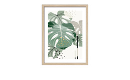 Rahmenbild Big Green Leaves 33 x 43 cm