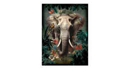 Glasbild Elephant in the Jungle 60 x 80 cm