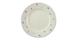 Speiseteller Marieluise 27,3 cm aus Porzellan mit einem Streublumenmotiv.