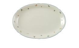 Servierplatte Marieluise 26 x 34 cm aus Porzellan mit floralem Motiv.