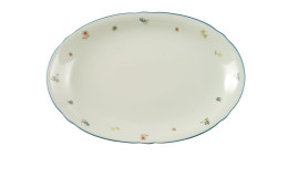 Servieplatte Marieluise 21 x 31 cm aus Porzellan mit floralem Motiv.