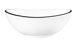Bowl Modern Life 12 cm aus Porzellan in weiß mit schwarzem Rand.