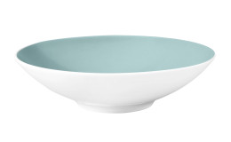 Suppenteller Life 20 cm aus Porzellan in türkis und weiß.