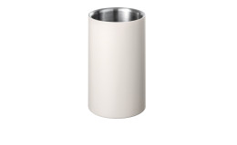 Flaschenkühler Easy 19,5 cm aus Edelstahl innen in silber und aussen in weiß.