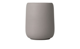 Zahnputzbecher Sono 8,6 cm aus Silikon und Keramik in braun / grau.