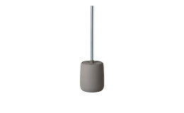 WC-Bürste Sono 39 cm aus Silikon und unststoff in braun / grau und einem silbernen Stiel aus Edelstahl.