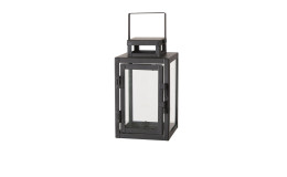 Laterne Malma 15 cm in schwarz aus Eisen, rechteckig