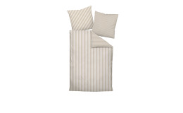 Mako-Satin Bettwäsche Modernclassic in der Göße 155 x 220 cm un in der Farbausführung beige