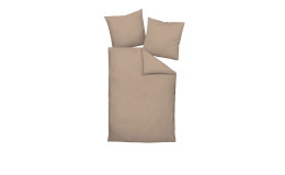 Satin-Bettwäsche 155 x 220 cm Taupe