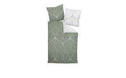 Mako-Satin Bettwäsche 87054 J. D. in der Größe 155 x 220 cm und in der Farbausführung grün, weiß, liniert