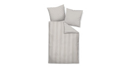 Mako-Satin Bettwäsche Modernclassic in der Größe 135 x 200 cm und in der Farbausfürhung beige, braun, gestreift