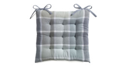Sitzkissen 40 x 40 cm n grau aus Baumwolle, kariert.