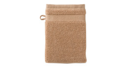Waschhandschuh 16 x 21 cm in zimtt aus Baumwolle.