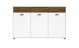 Sideboard Lanzerote in der Farbausführung Weiß / Evoke oak, Frontansicht