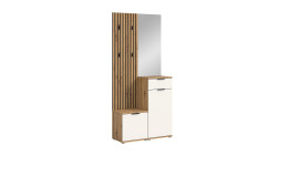 Garderobe Siri mit Fronten in weiß und einem Korpus in Artisan Eiche dekor