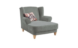 Loveseat in Anthrazit inklusive Zierkissen mit floralem Muster