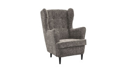Ohrensessel in Mixed Grey, Füße in Schwarz