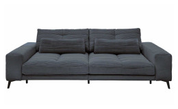 Big Sofa Husum in Anthrazit. Cord Optik, Füßr Schwarz