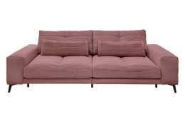 Big Sofa Husum, inklusive 2 Nierenkissen, Cord Optik, Schwarze Füße