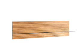 Wandboard Milano, in der Farbausführung Akustikeiche mit einem Glasboden