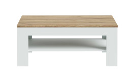 Couchtisch Lüttich, in der Farbkombi. Secret grey / Valecia oak, Frontansicht.