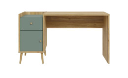 Schrebtisch Winston in der Farbkombi. Mauvella oak / Salbeigrün, Frontansicht