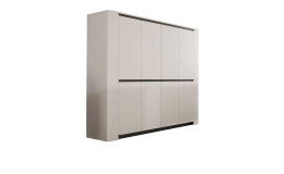 Kleiderschrank Venedig in der Farbe Sand, grifflos
