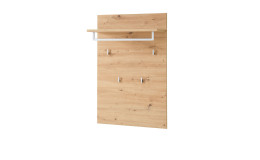 Garderobenpaneel Bari in Artisan Eiche-Dekor mit 4 Haken und 1 Ablage