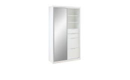 Garderobenschrank in weiß mit Spiegel-Schiebetür