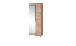 Garderobenschrank Sonos in Altesche massiv und Old Artisan Eiche, mit einer Spiegeltür