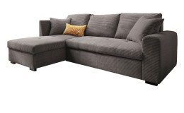Wohnlandschaft Leon mit Ottomane links in ash (aschgrau)