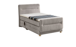 Boxspringbett Paros Bezug Chenille Grau, Liegefläche 100 x 200 cm