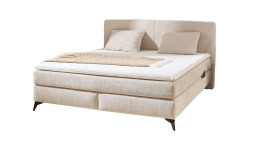 Boxspringbett Kaprun Mix, mit einem Chenillebezug in der Farbe Beige