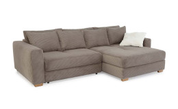 Wohnlandschaft Karolina mit einem Cordbezug in der Farbe Taupe