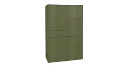 Highboard Couleur in der Farbe Olivgrün ohne Füße, Schrägansicht