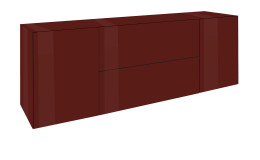 Lowboard Couleur in der Farbe Bordeaux, Schrägansicht