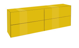 Lowboard Couleur in der Farbe Goldgelb, Schrägansicht