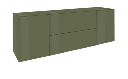 Lowboard Couleur in der Farbe Olivgrün, Schrägansicht
