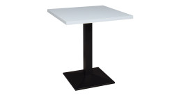 Bistrotisch Biblis-System mit einer Tischplatte in der Farbe Aqua matt und einem schwarzen Gestell.