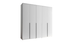 Kleiderschrank 5-türig weiß, seitlich Ansicht 