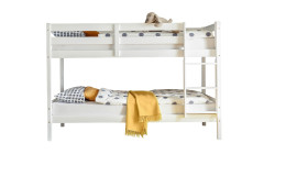 Etagenbett Carlo in Kiefer weiß teilmassiv MDF lackiert, Bett teilbar mit variabler Leiter