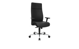 Chefsessel Work Art 20 mit Bezug aus schwarzem Echtleder