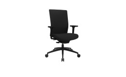 Drehstuhl Office Chair mit Armlehnen, schwarzem Fußkreuz und schwarzem Bezug