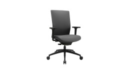 Drehstuhl Office Chair mit Armlehnen, schwarzem Fußkreuz und einem Bezug in der Farbe Anthrazit