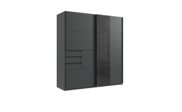 Schwebetürenschrank Berlin Plus in der Farbe Graphit