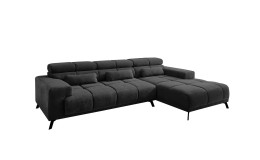 Komfort-Wohnlandschaft Salzburg in der Farbe Schwarz. Ottomane auf der rechten Seite.