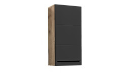 Hängeschrank Viona mit einer Front in Schwarz matt und einem Korpus in Viking Oak