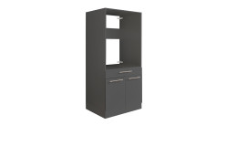 Geräteschrank Laundry in Anthrazit, mit Griffen in Chrom matt