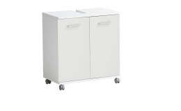 Waschbeckenunterschrank Pronto in der Farbe weiß, rollbar